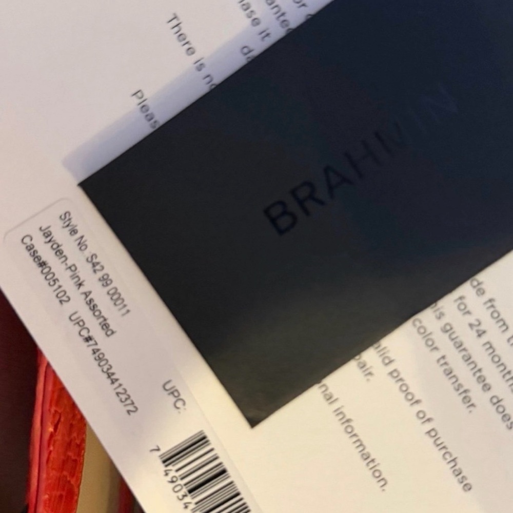 Brahmin Jayden Tote NWT in RED with Orange / Gold tipping price firm - Picture 13 of 13